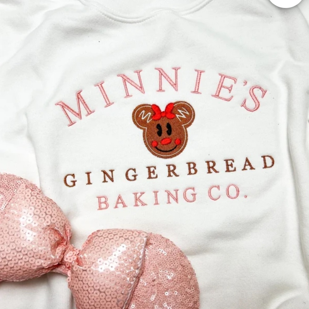 embroidered Minnie's Gingerbread Sweatshirt